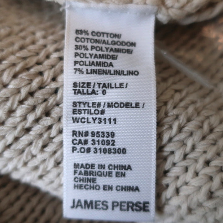 James Perse Dip-Dyed Pullover Sweater Black/Cream Cotton-Linen Size 0