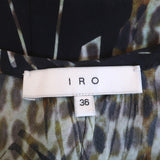 IRO Racerback Tank Top Finn Black Printed Silk Size 36 Sleeveless Blouse