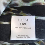 IRO Racerback Tank Top Finn Black Printed Silk Size 36 Sleeveless Blouse