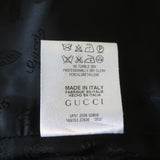 Gucci Blazer Black Tonal Striped Wool Satin Size 44 One-Button Suit Jacket