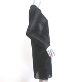 La Perla Circle Sequin Dress Black Silk Chiffon Size US 4 Long Sleeve Shift NEW