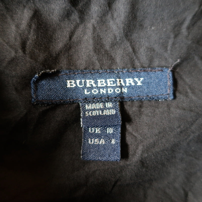 Burberry Pleated Skirt Black Pintucked Cotton Size US 8