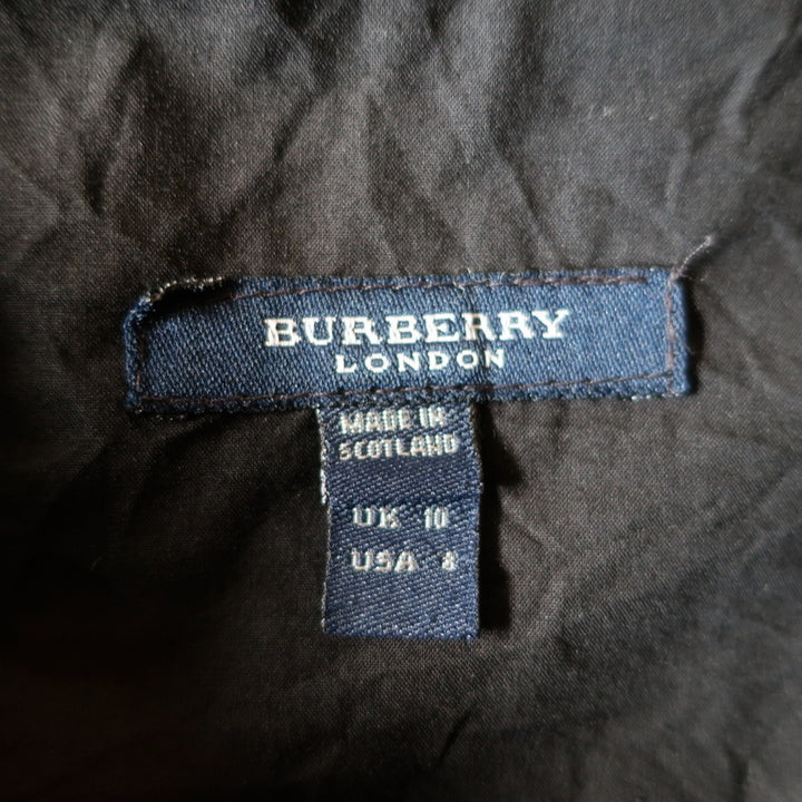 Burberry Pleated Skirt Black Pintucked Cotton Size US 8