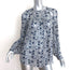 Isabel Marant Etoile Cutout Blouse Presley Blue Floral Print Chiffon Size 38