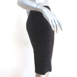 Christian Dior Pencil Skirt Black/Navy Metallic Knit Size US 6