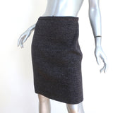 Christian Dior Pencil Skirt Black/Navy Metallic Knit Size US 6