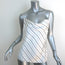 L'Agence Kay Cowl Neck Tank Top White Striped Silk Satin Size Extra Small
