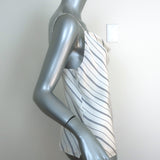 L'Agence Kay Cowl Neck Tank Top White Striped Silk Satin Size Extra Small