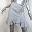 Veronica Beard Ruffle Mini Skirt Kaia White/Gray Striped Seersucker Size 2
