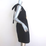 No. 21 Beaded Bird Dress Black Taffeta Size 40 Sleeveless Fit & Flare