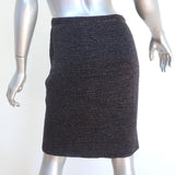 Christian Dior Pencil Skirt Black/Navy Metallic Knit Size US 6
