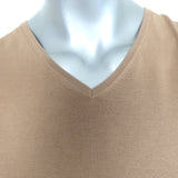 Gucci Sleeveless V-Neck Top Camel Stretch Silk Knit Size Medium
