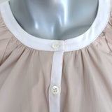 STAUD Demi Puff Sleeve Mini Dress Beige Stretch Cotton Size Extra Small