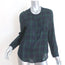 Isabel Marant Etoile Henley Shirt Navy/Green Plaid Size 40 Long Sleeve Top