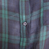 Isabel Marant Etoile Henley Shirt Navy/Green Plaid Size 40 Long Sleeve Top