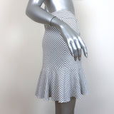 Veronica Beard Ruffle Mini Skirt Kaia White/Gray Striped Seersucker Size 2