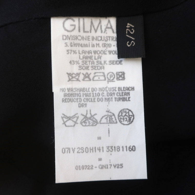 Giambattista Valli Bow Dress Black Wool-Silk Crepe Size 42 Puff Sleeve Mini