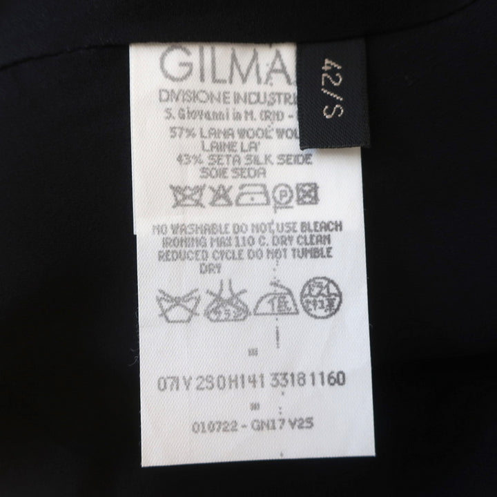 Giambattista Valli Bow Dress Black Wool-Silk Crepe Size 42 Puff Sleeve Mini