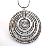 Erwin Pearl Circles of Love CZ Pave Pendant Necklace Sterling Silver