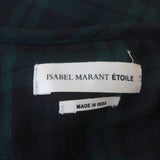 Isabel Marant Etoile Henley Shirt Navy/Green Plaid Size 40 Long Sleeve Top