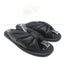 Balenciaga Puffy Knot Slide Sandals Black Leather Size 38.5