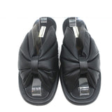 Balenciaga Puffy Knot Slide Sandals Black Leather Size 38.5