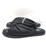 Balenciaga Puffy Knot Slide Sandals Black Leather Size 38.5
