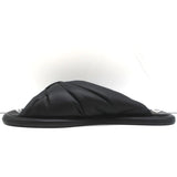 Balenciaga Puffy Knot Slide Sandals Black Leather Size 38.5