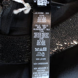 La Perla Circle Sequin Dress Black Silk Chiffon Size US 4 Long Sleeve Shift NEW