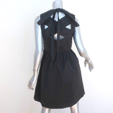 No. 21 Beaded Bird Dress Black Taffeta Size 40 Sleeveless Fit & Flare