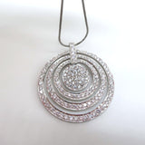 Erwin Pearl Circles of Love CZ Pave Pendant Necklace Sterling Silver