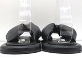 Balenciaga Puffy Knot Slide Sandals Black Leather Size 38.5
