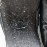 Balenciaga Puffy Knot Slide Sandals Black Leather Size 38.5