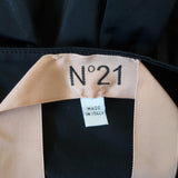 No. 21 Beaded Bird Dress Black Taffeta Size 40 Sleeveless Fit & Flare