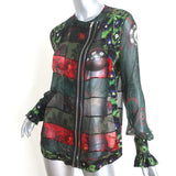 Givenchy Jacket Black Paneled Floral Print Silk Chiffon Size 38