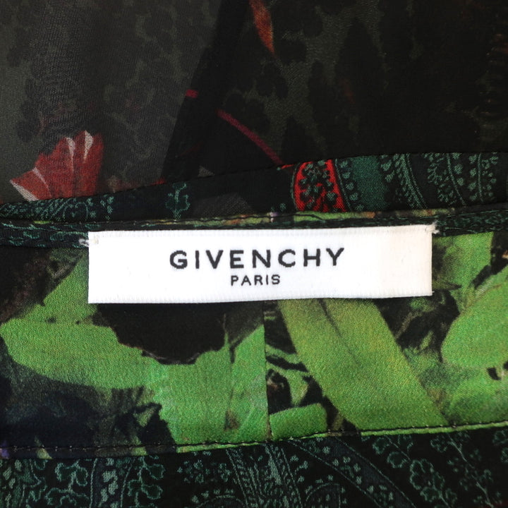 Givenchy Jacket Black Paneled Floral Print Silk Chiffon Size 38