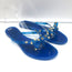 Valentino Rockstud Jelly Bow Thong Sandals Blue Size 40 Flat Flip Flops