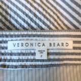 Veronica Beard Ruffle Mini Skirt Kaia White/Gray Striped Seersucker Size 2