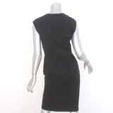 Bailey 44 Sleeveless Peplum Dress Black Faux Leather-Paneled Jersey Size Medium