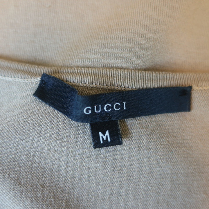 Gucci Sleeveless V-Neck Top Camel Stretch Silk Knit Size Medium
