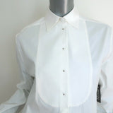 Prada Tuxedo Shirt White Stretch Poplin Size 38 Long Sleeve Blouse NEW