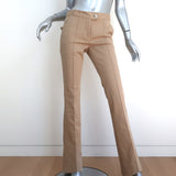 Vintage John Galliano Pintuck Flared Pants Khaki Stretch Cotton Size US 6