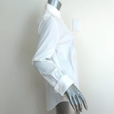 Prada Tuxedo Shirt White Stretch Poplin Size 38 Long Sleeve Blouse NEW