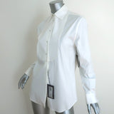 Prada Tuxedo Shirt White Stretch Poplin Size 38 Long Sleeve Blouse NEW