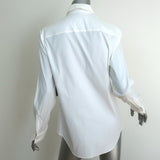 Prada Tuxedo Shirt White Stretch Poplin Size 38 Long Sleeve Blouse NEW