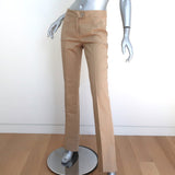 Vintage John Galliano Pintuck Flared Pants Khaki Stretch Cotton Size US 6