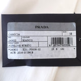 Prada Tuxedo Shirt White Stretch Poplin Size 38 Long Sleeve Blouse NEW