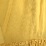 Ulla Johnson Midi Dress Sonja Honey Ruffled Chiffon Size 2 Short Sleeve V-Neck