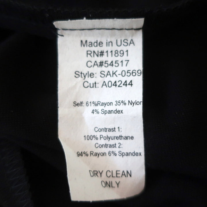 Bailey 44 Sleeveless Peplum Dress Black Faux Leather-Paneled Jersey Size Medium