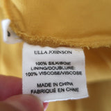 Ulla Johnson Midi Dress Sonja Honey Ruffled Chiffon Size 2 Short Sleeve V-Neck